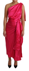 Dolce & Gabbana Kleid Rosa Taillierter Schnitt One-Shoulder-Midikleid