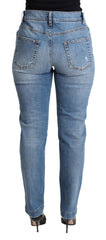 Dolce & Gabbana Blaue zerrissene Skinny Jeans aus Baumwollmischung