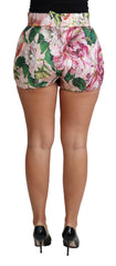 Dolce & Gabbana Pinke Hot Pants Shorts aus Baumwolle mit Blumenmuster
