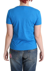Moschino Tops aus blauer Baumwolle mit Alphabet-Buchstaben-Print