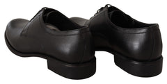 Dolce & Gabbana Schwarze Herren Derby Schnürschuhe aus Leder