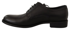Dolce & Gabbana Schwarze Herren Derby Schnürschuhe aus Leder