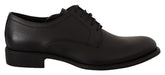 Dolce & Gabbana Schwarze Herren Derby Schnürschuhe aus Leder