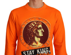 Dolce & Gabbana Orange King Caesar Baumwollpullover