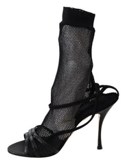 Dolce & Gabbana Schwarze Wildleder Kurze Stiefel Sandalen Schuhe
