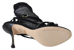 Dolce & Gabbana Schwarze Wildleder Kurze Stiefel Sandalen Schuhe