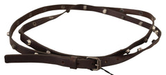 Costume National Brauner Ledergürtel mit silberfarbener Schnalle