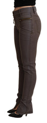 PLEIN SUD Braune Baumwoll-Stretch Skinny Jeans