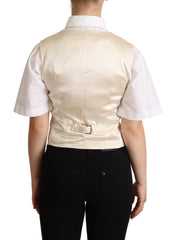 Dolce & Gabbana Beige Seiden-Westen-Oberteil ohne Ärmel