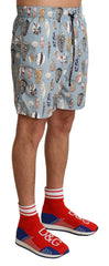 Dolce & Gabbana Badehose mit blauen Muscheln