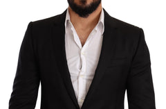 Dolce & Gabbana Schwarzer karierter MARTINI SLIM FIT 2-Teiler Anzug