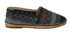 Dolce & Gabbana Blau Grau Slip-On Buffalo Espadrille Schuhe