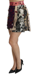 Dolce & Gabbana Mehrfarbiger floraler Jacquard-Kristallrock