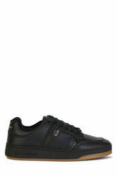 Saint Laurent Schwarze Low Top Sneakers aus Kalbsleder