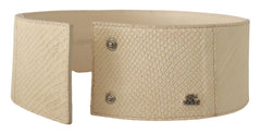 GF Ferre White Waxed Cotton Wide Fashion Belt
