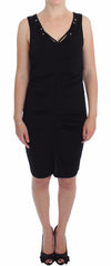Roccobarocco Schwarzes Stretch-Wiggle-Bleistift-Scheiden-Bodycon-Kleid