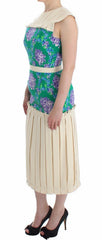 Caterina Gatta Mehrfarbiges Kleid Abendkleid Blumenmuster Ärmelloses Abendkleid