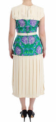 Caterina Gatta Mehrfarbiges Kleid Abendkleid Blumenmuster Ärmelloses Abendkleid