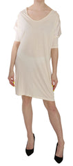 Costume National Cream Round Neck Knee Length Dress
