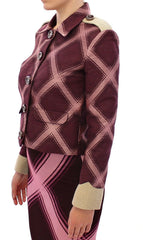 House of Holland Karierter Trenchcoat Blazer Lila Jacke