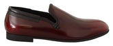 Dolce & Gabbana Bordeaux Lackleder Slipper Schuhe