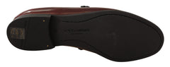 Dolce & Gabbana Bordeaux Patent Leather Dress Loafers Shoes