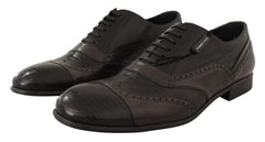 Dolce & Gabbana Braune Oxford-Schnürschuhe aus Eidechsenleder