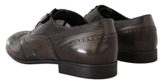Dolce & Gabbana Braune Oxford-Schnürschuhe aus Eidechsenleder