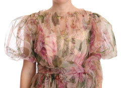 Dolce & Gabbana Maxikleid mit mehrfarbigem Blumendruck