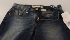 Acht Blue Washed Cotton Low Waist Skinny Denim Damenjeans