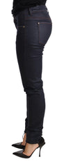 Ermanno Scervino Blue Low Waist Skinny Slim Hose Baumwolle Jeans
