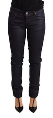 Ermanno Scervino Blue Low Waist Skinny Slim Hose Baumwolle Jeans