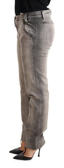 Ermanno Scervino Grau gewaschene Low-Waist Skinny Hose Baumwolljeans