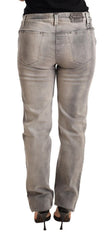 Ermanno Scervino Grau gewaschene Low-Waist Skinny Hose Baumwolljeans