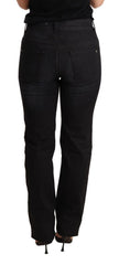 Ermanno Scervino Schwarze gewaschene gerade Jeans aus Baumwolle