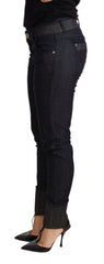 Ermanno Scervino Blue Skinny Jeans aus Baumwolle mit umgeschlagenem Saum