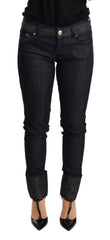 Ermanno Scervino Blue Skinny Jeans aus Baumwolle mit umgeschlagenem Saum