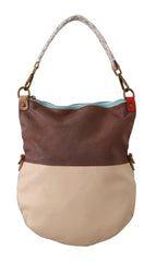 EBARRITO Schultertasche aus echtem Leder, mehrfarbig, für Damen