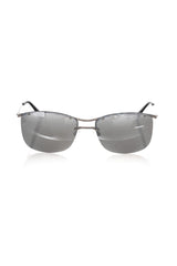 Frankie Morello Silver Metallic Fibre Men Sunglass