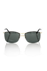 Frankie Morello Zwarte Metallic Vezel Heren Zonnebril