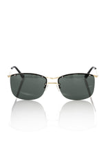 Frankie Morello Schwarze Metallicfaser-Herrensonnenbrille