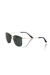 Frankie Morello Schwarze Metallicfaser-Herrensonnenbrille