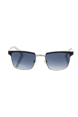 Frankie Morello Schwarze Metallicfaser-Sonnenbrille für Herren
