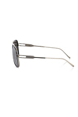 Frankie Morello Schwarze Metallicfaser-Sonnenbrille für Herren