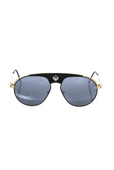 Frankie Morello Zwart Metallic Heren Zonnebril Schild