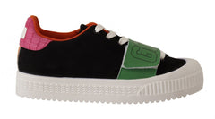 GCDS Mehrfarbige Wildleder Low Top Schnürsneaker für Damen