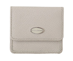 Dolce & Gabbana Weißes Dauphine Leder Halter Etui Brieftasche Kondometui