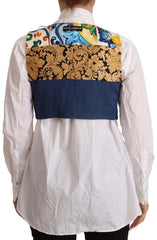 Dolce & Gabbana Weste aus Baumwolle mit bunten Verzierungen