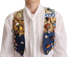 Dolce & Gabbana Weste aus Baumwolle mit bunten Verzierungen