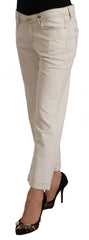 Dolce & Gabbana Off-White Baumwolle Flared Cropped Jeans